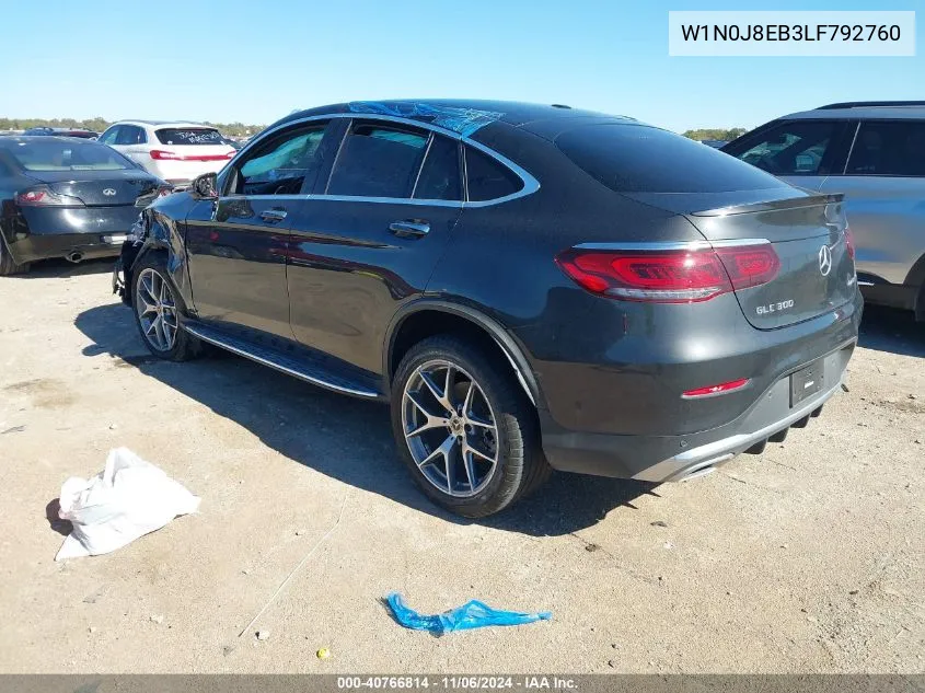 2020 Mercedes-Benz Glc 300 Coupe 4Matic VIN: W1N0J8EB3LF792760 Lot: 40766814