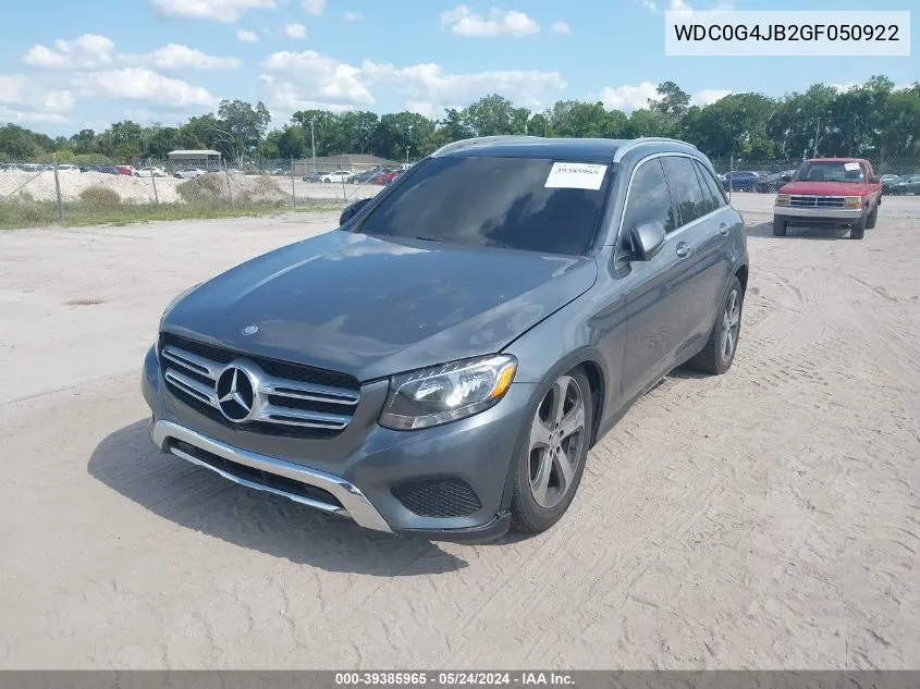 2016 Mercedes-Benz Glc 300 VIN: WDC0G4JB2GF050922 Lot: 39385965