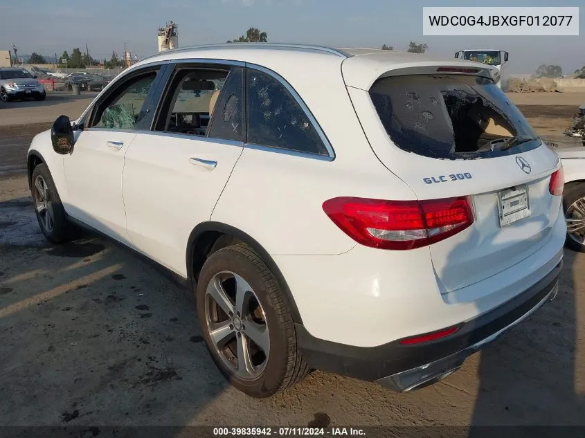 2016 Mercedes-Benz Glc 300 VIN: WDC0G4JBXGF012077 Lot: 39835942