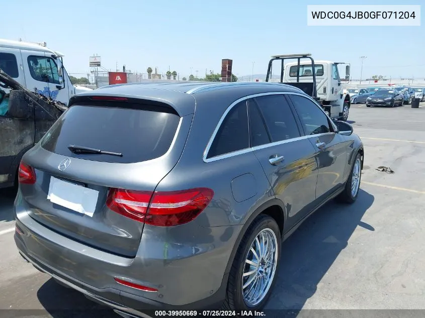 2016 Mercedes-Benz Glc 300 VIN: WDC0G4JB0GF071204 Lot: 39950669