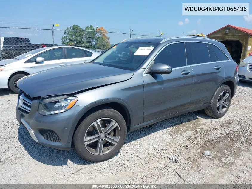 2016 Mercedes-Benz Glc 300 4Matic VIN: WDC0G4KB4GF065436 Lot: 40182560