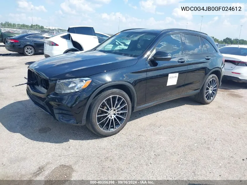 2016 Mercedes-Benz Glc 300 VIN: WDC0G4JB0GF024612 Lot: 40356398