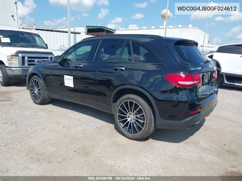 2016 Mercedes-Benz Glc 300 VIN: WDC0G4JB0GF024612 Lot: 40356398