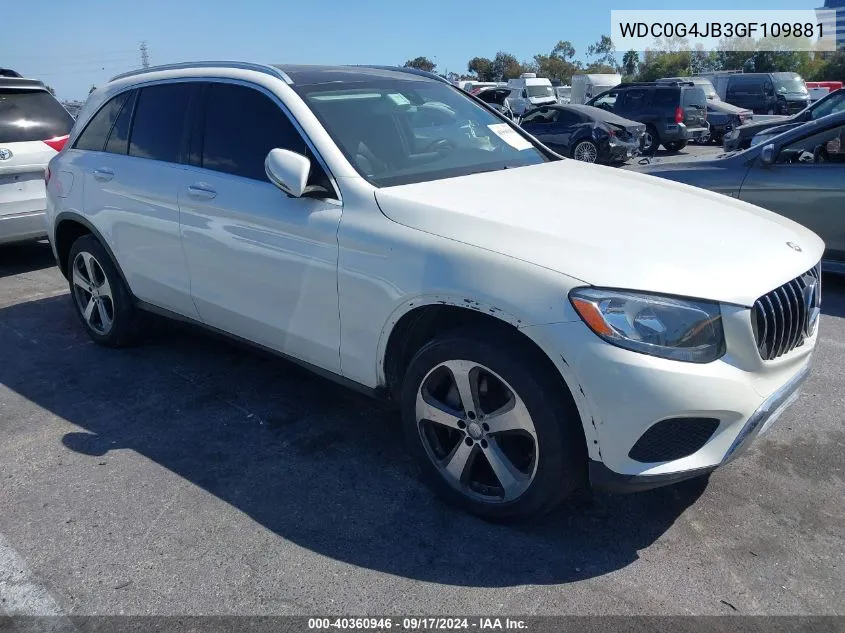 2016 Mercedes-Benz Glc 300 VIN: WDC0G4JB3GF109881 Lot: 40360946