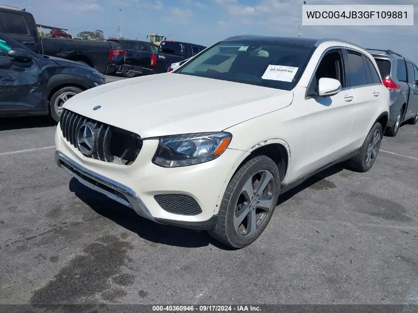 2016 Mercedes-Benz Glc 300 VIN: WDC0G4JB3GF109881 Lot: 40360946