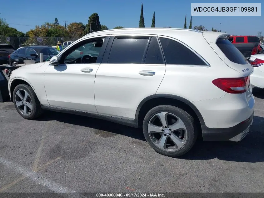 2016 Mercedes-Benz Glc 300 VIN: WDC0G4JB3GF109881 Lot: 40360946