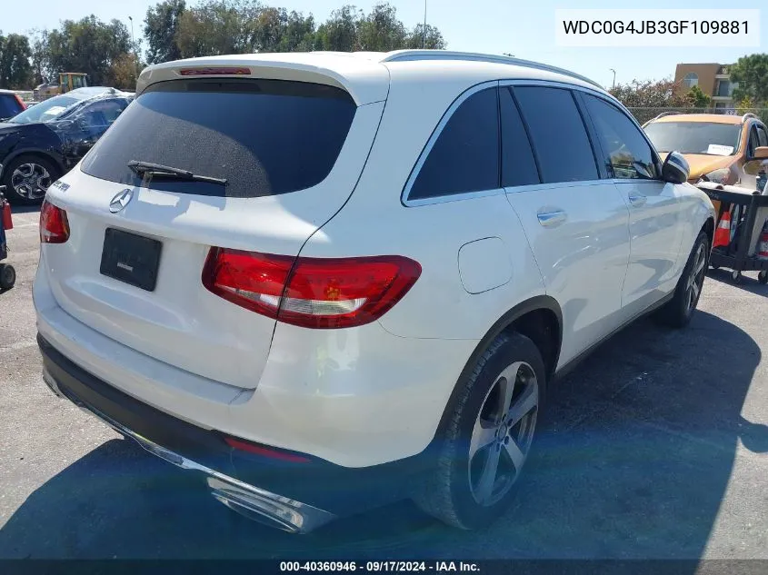 2016 Mercedes-Benz Glc 300 VIN: WDC0G4JB3GF109881 Lot: 40360946