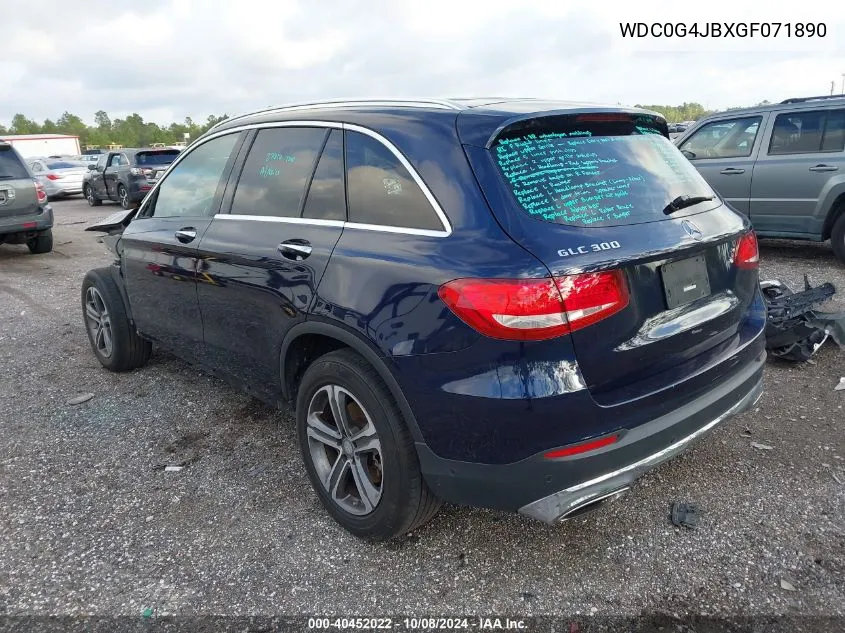 2016 Mercedes-Benz Glc 300 VIN: WDC0G4JBXGF071890 Lot: 40452022