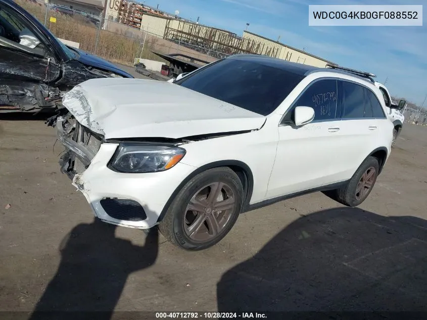 2016 Mercedes-Benz Glc 300 4Matic VIN: WDC0G4KB0GF088552 Lot: 40712792