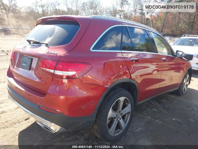 2016 Mercedes-Benz Glc 300 4Matic VIN: WDC0G4KB9GF019178 Lot: 40831140