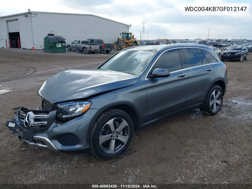 2016 Mercedes-Benz Glc 300 4Matic VIN: WDC0G4KB7GF012147 Lot: 40882420