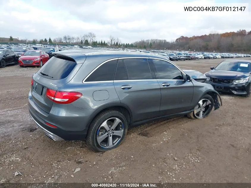 2016 Mercedes-Benz Glc 300 4Matic VIN: WDC0G4KB7GF012147 Lot: 40882420