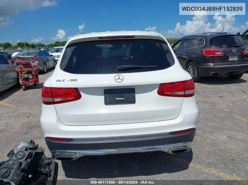 2017 Mercedes-Benz Glc 300 VIN: WDC0G4JB8HF152839 Lot: 40111555