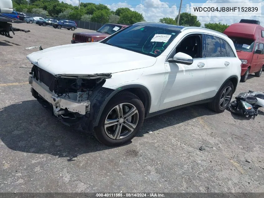 2017 Mercedes-Benz Glc 300 VIN: WDC0G4JB8HF152839 Lot: 40111555