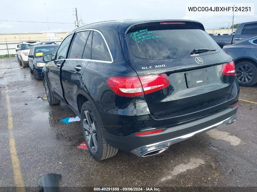 2017 Mercedes-Benz Glc 300 VIN: WDC0G4JBXHF124251 Lot: 40291859