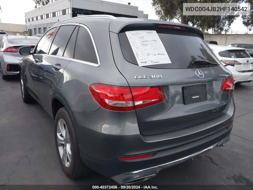 2017 Mercedes-Benz Glc 300 VIN: WDC0G4JB2HF140542 Lot: 40372456