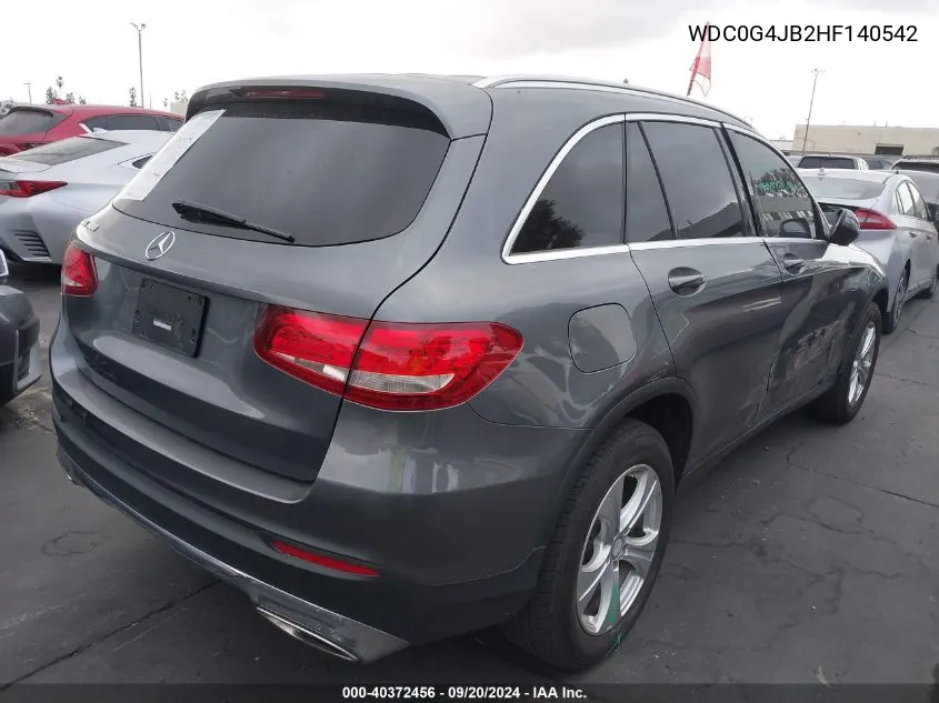 2017 Mercedes-Benz Glc 300 VIN: WDC0G4JB2HF140542 Lot: 40372456