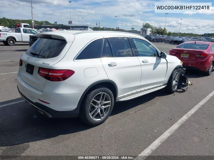 2017 Mercedes-Benz Glc 300 4Matic VIN: WDC0G4KB1HF122418 Lot: 40399271