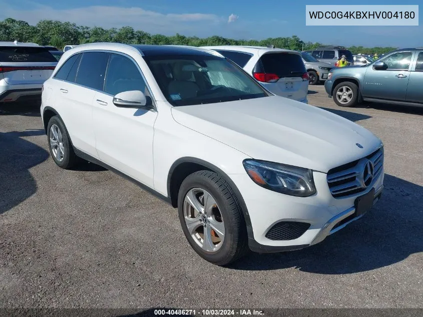 2017 Mercedes-Benz Glc 300 4Matic VIN: WDC0G4KBXHV004180 Lot: 40486271