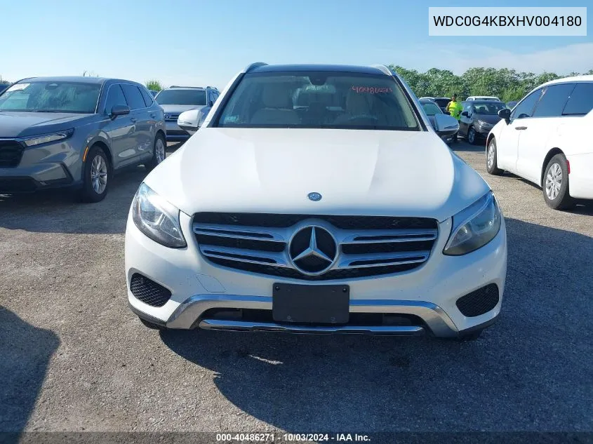 2017 Mercedes-Benz Glc 300 4Matic VIN: WDC0G4KBXHV004180 Lot: 40486271