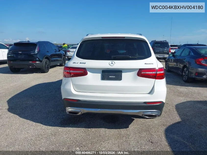 2017 Mercedes-Benz Glc 300 4Matic VIN: WDC0G4KBXHV004180 Lot: 40486271