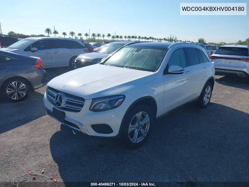 2017 Mercedes-Benz Glc 300 4Matic VIN: WDC0G4KBXHV004180 Lot: 40486271