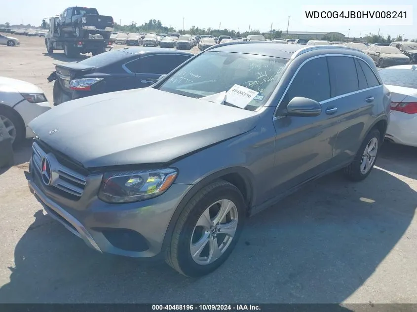 2017 Mercedes-Benz Glc 300 300 VIN: WDC0G4JB0HV008241 Lot: 40488196