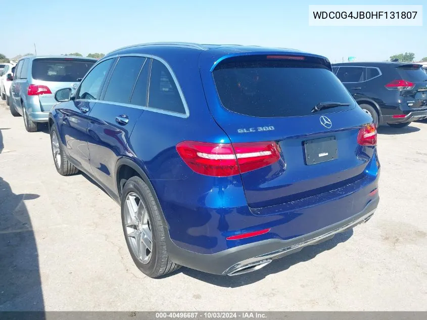 2017 Mercedes-Benz Glc 300 VIN: WDC0G4JB0HF131807 Lot: 40496687