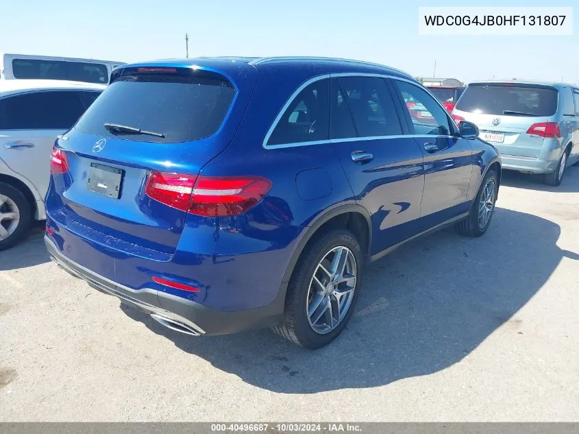 2017 Mercedes-Benz Glc 300 VIN: WDC0G4JB0HF131807 Lot: 40496687