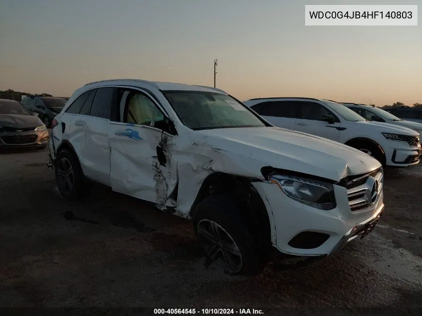 2017 Mercedes-Benz Glc 300 VIN: WDC0G4JB4HF140803 Lot: 40564545