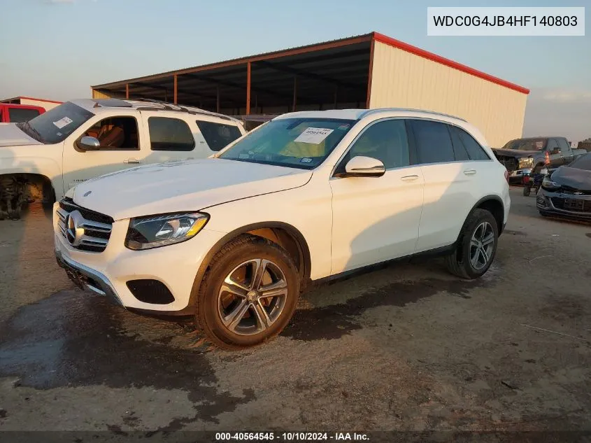 2017 Mercedes-Benz Glc 300 VIN: WDC0G4JB4HF140803 Lot: 40564545