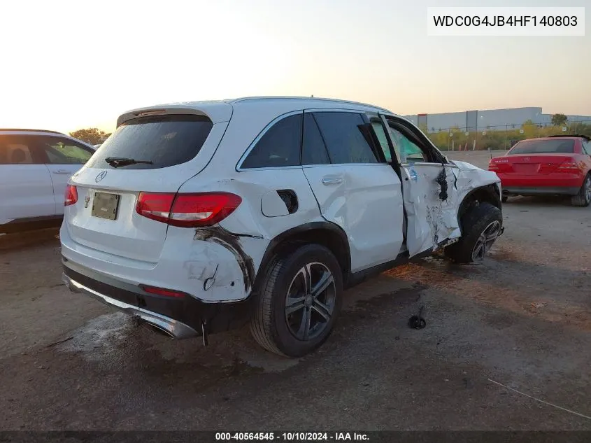 2017 Mercedes-Benz Glc 300 VIN: WDC0G4JB4HF140803 Lot: 40564545