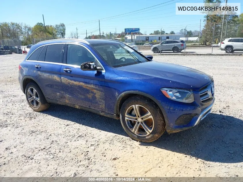 2017 Mercedes-Benz Glc 300 4Matic VIN: WDC0G4KB3HF149815 Lot: 40585016