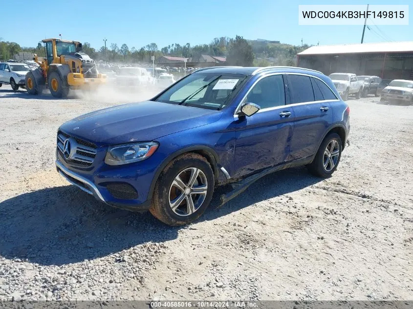 2017 Mercedes-Benz Glc 300 4Matic VIN: WDC0G4KB3HF149815 Lot: 40585016