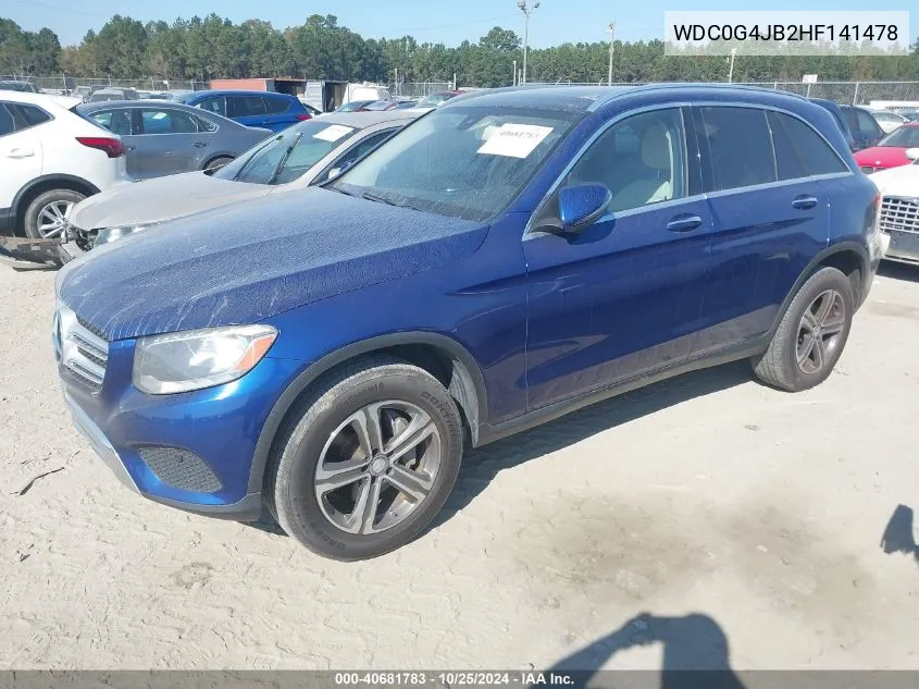 2017 Mercedes-Benz Glc 300 VIN: WDC0G4JB2HF141478 Lot: 40681783