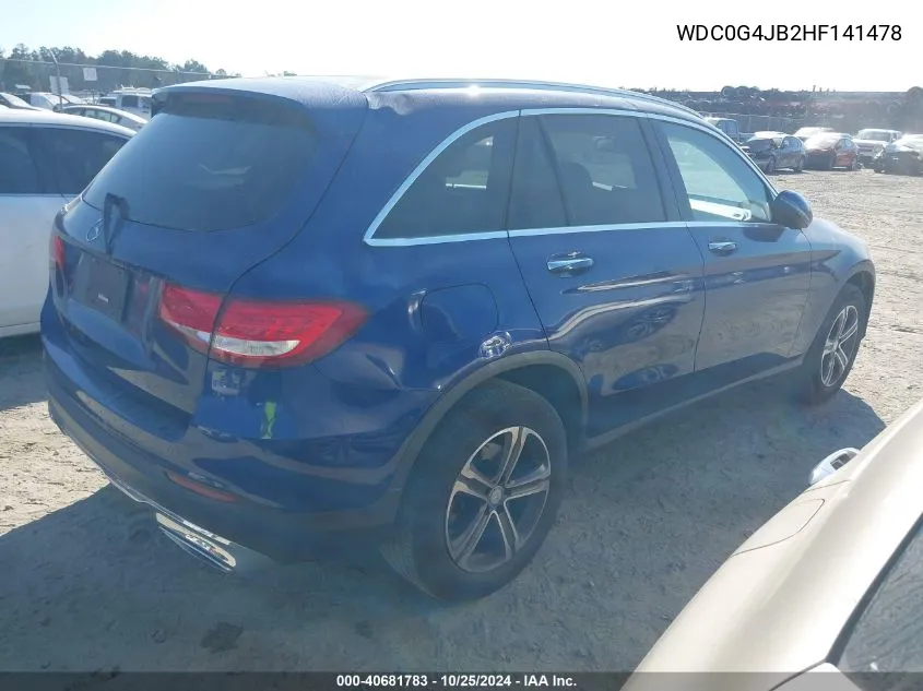 2017 Mercedes-Benz Glc 300 VIN: WDC0G4JB2HF141478 Lot: 40681783