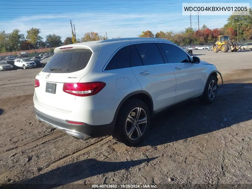 2017 Mercedes-Benz Glc 300 4Matic VIN: WDC0G4KBXHV012005 Lot: 40703602