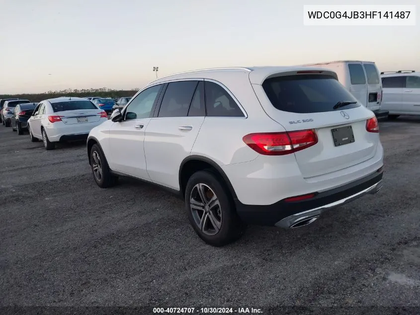 2017 Mercedes-Benz Glc 300 VIN: WDC0G4JB3HF141487 Lot: 40724707