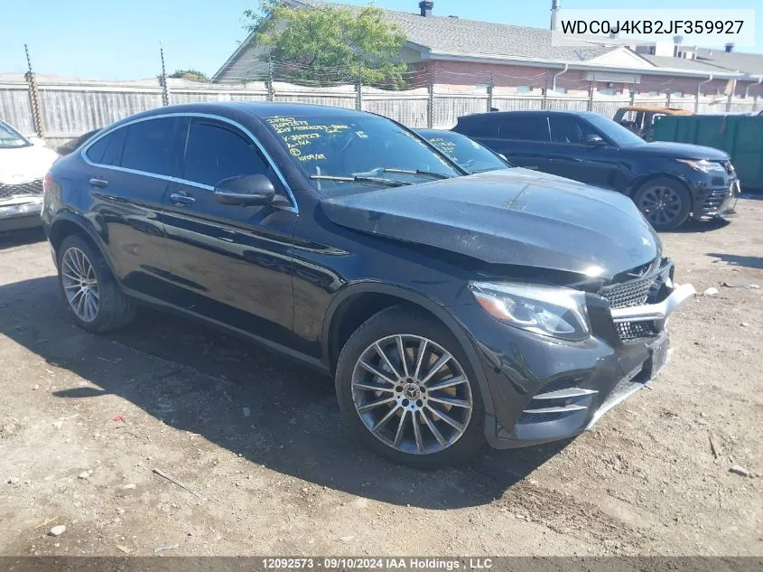 2018 Mercedes-Benz Glc VIN: WDC0J4KB2JF359927 Lot: 12092573