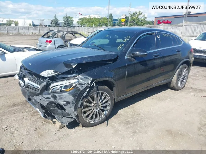 2018 Mercedes-Benz Glc VIN: WDC0J4KB2JF359927 Lot: 12092573