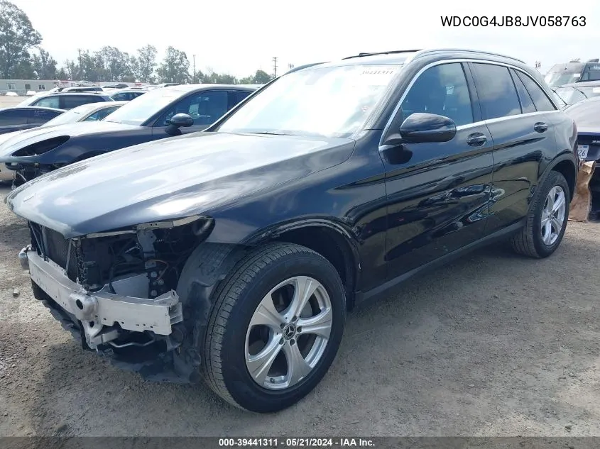 2018 Mercedes-Benz Glc 300 VIN: WDC0G4JB8JV058763 Lot: 39441311