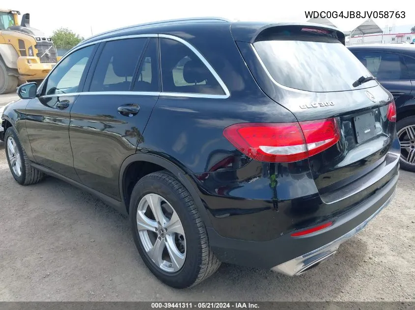 2018 Mercedes-Benz Glc 300 VIN: WDC0G4JB8JV058763 Lot: 39441311