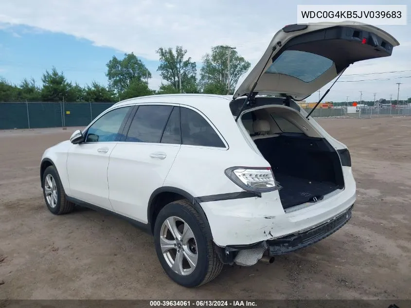 2018 Mercedes-Benz Glc 300 4Matic VIN: WDC0G4KB5JV039683 Lot: 39634061