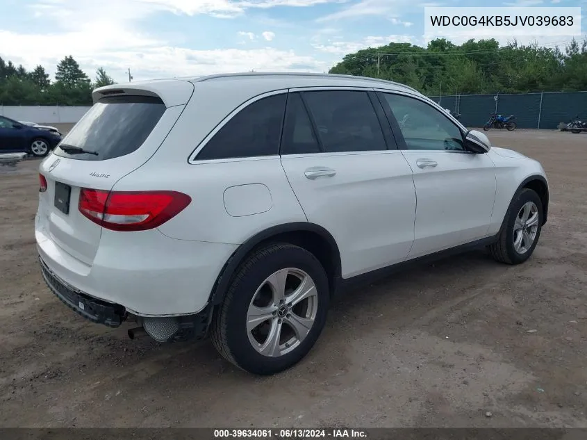 2018 Mercedes-Benz Glc 300 4Matic VIN: WDC0G4KB5JV039683 Lot: 39634061