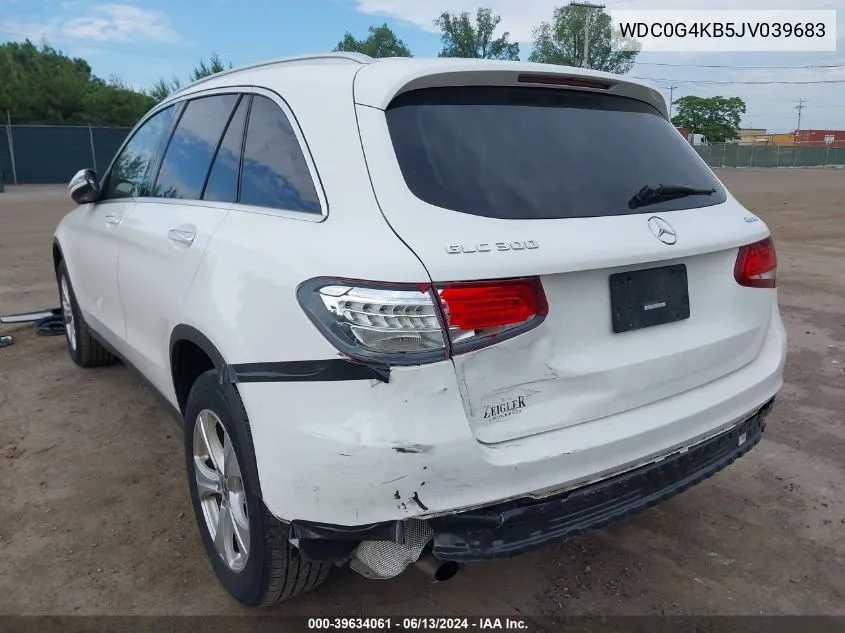 2018 Mercedes-Benz Glc 300 4Matic VIN: WDC0G4KB5JV039683 Lot: 39634061