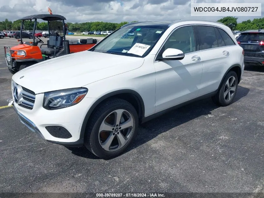 2018 Mercedes-Benz Glc 300 VIN: WDC0G4JB4JV080727 Lot: 39789207