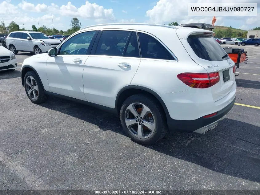 2018 Mercedes-Benz Glc 300 VIN: WDC0G4JB4JV080727 Lot: 39789207