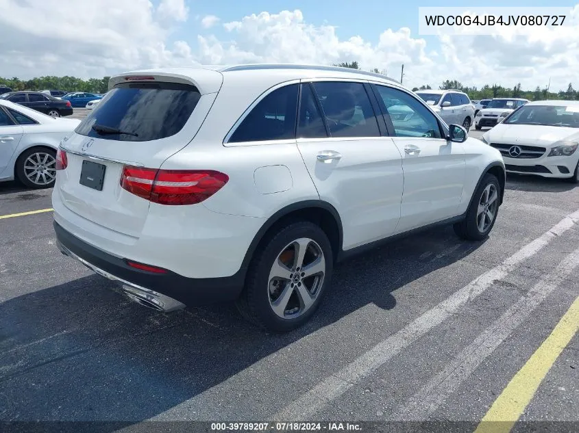 2018 Mercedes-Benz Glc 300 VIN: WDC0G4JB4JV080727 Lot: 39789207