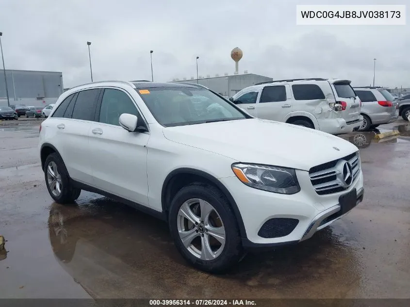 2018 Mercedes-Benz Glc 300 VIN: WDC0G4JB8JV038173 Lot: 39956314