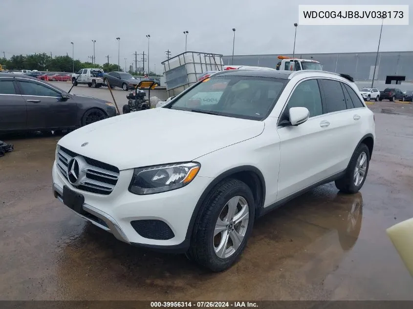 2018 Mercedes-Benz Glc 300 VIN: WDC0G4JB8JV038173 Lot: 39956314